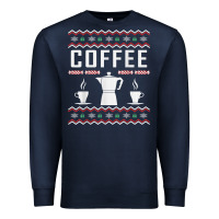 Navy coffee ugly sweater christmas Premium Sweatshirt - linhVisuals