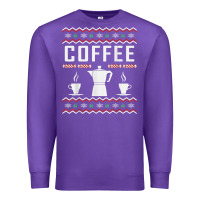 Purple coffee ugly sweater christmas Premium Sweatshirt - linhVisuals