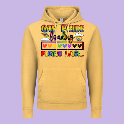 Gay Pride Loading Please Wait Vintage Hoodie Designed By Lillyallendesigns