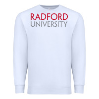 White Radford University Wordmark Premium Sweatshirt - linhVisuals