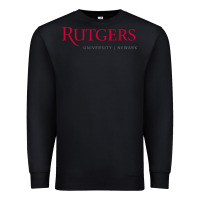 Black Rutgers University Newark Logotype Premium Sweatshirt - linhVisuals