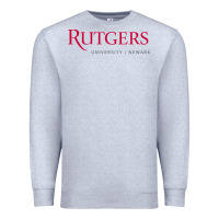 Heather Grey Rutgers University Newark Logotype Premium Sweatshirt - linhVisuals