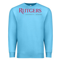 Ocean Blue Rutgers University Newark Logotype Premium Sweatshirt - linhVisuals