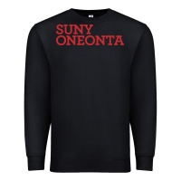 Black Suny Oneonta Wordmark Premium Sweatshirt - linhVisuals