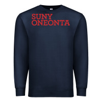 Navy Suny Oneonta Wordmark Premium Sweatshirt - linhVisuals