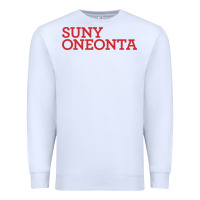 White Suny Oneonta Wordmark Premium Sweatshirt - linhVisuals