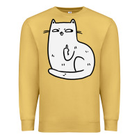 Antique Gold cat giving the finger Premium Sweatshirt - linhVisuals