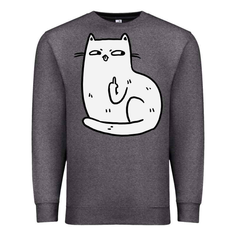 Cat Giving The Finger Premium Sweatshirt by linhVisuals | Teevron