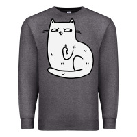 Charcoal Heather cat giving the finger Premium Sweatshirt - linhVisuals