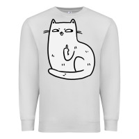 Dove Grey cat giving the finger Premium Sweatshirt - linhVisuals