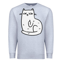 Heather Grey cat giving the finger Premium Sweatshirt - linhVisuals