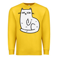 Lemon cat giving the finger Premium Sweatshirt - linhVisuals