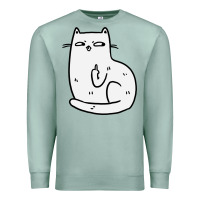 Seafoam cat giving the finger Premium Sweatshirt - linhVisuals
