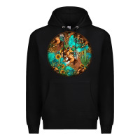 Black western pattern circle Premium Hoodie - Jasminsmagicworld
