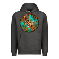 Charcoal Heather western pattern circle Premium Hoodie - Jasminsmagicworld