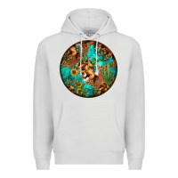 Dove Grey western pattern circle Premium Hoodie - Jasminsmagicworld