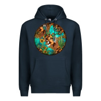 Navy western pattern circle Premium Hoodie - Jasminsmagicworld