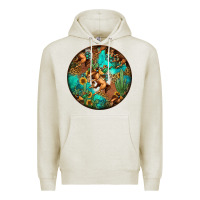 Oatmeal Heather western pattern circle Premium Hoodie - Jasminsmagicworld