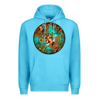 Ocean Blue western pattern circle Premium Hoodie - Jasminsmagicworld