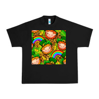 Black St. Patrick's dwarf seamless pattern digital paper Urban Heavy Tee - BundleAndBundleShop
