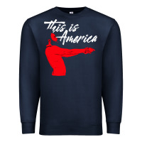 Navy this is america meme Premium Sweatshirt - linhVisuals
