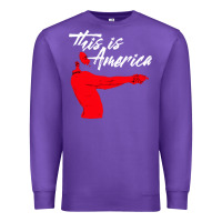 Purple this is america meme Premium Sweatshirt - linhVisuals