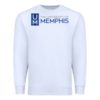 White University Of Memphis Wordmark Premium Sweatshirt - linhVisuals