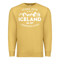 Antique Gold iceland hiking landmannalaugar est 1477 Premium Sweatshirt - linhVisuals