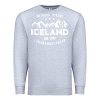 Heather Grey iceland hiking landmannalaugar est 1477 Premium Sweatshirt - linhVisuals