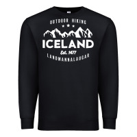 Black iceland hiking landmannalaugar est 1477 Premium Sweatshirt - linhVisuals