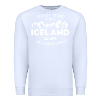 White iceland hiking landmannalaugar est 1477 Premium Sweatshirt - linhVisuals