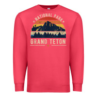 Cardinal national park grand teton vintage retro hiking Premium Sweatshirt - linhVisuals