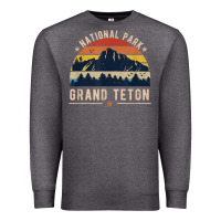 Charcoal Heather national park grand teton vintage retro hiking Premium Sweatshirt - linhVisuals