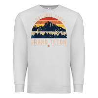 Dove Grey national park grand teton vintage retro hiking Premium Sweatshirt - linhVisuals