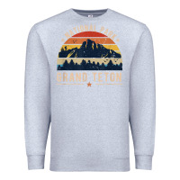 Heather Grey national park grand teton vintage retro hiking Premium Sweatshirt - linhVisuals