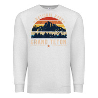 Oatmeal Heather national park grand teton vintage retro hiking Premium Sweatshirt - linhVisuals