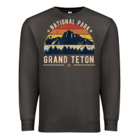 Smoke national park grand teton vintage retro hiking Premium Sweatshirt - linhVisuals