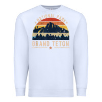 White national park grand teton vintage retro hiking Premium Sweatshirt - linhVisuals