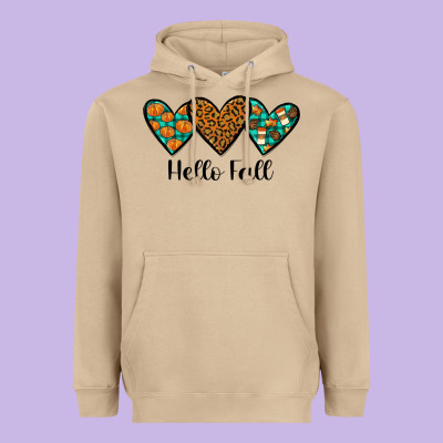 Hello Fall Heavyweight Hoodie Designed By Jahusdesignshop