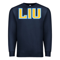 Navy Liu Gold Wordmark Premium Sweatshirt - linhVisuals