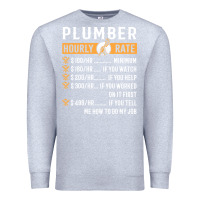Heather Grey funny plumber gifts   plumber hourly rate hoodie Premium Sweatshirt - linhVisuals