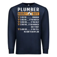 Navy funny plumber gifts   plumber hourly rate hoodie Premium Sweatshirt - linhVisuals