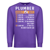 Purple funny plumber gifts   plumber hourly rate hoodie Premium Sweatshirt - linhVisuals