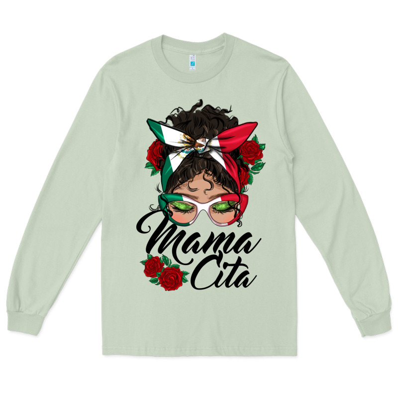 Mexican Mamacita Messy Bun Long Sleeve Tee by BundleAndBundleShop | Teevron