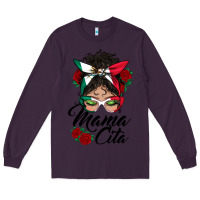 Plum mexican mamacita messy bun Long Sleeve Tee - BundleAndBundleShop