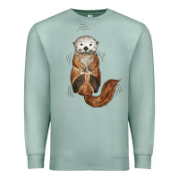 Seafoam otter Premium Sweatshirt - linhVisuals