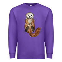 Purple otter Premium Sweatshirt - linhVisuals