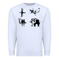 White divine beasts symbols Premium Sweatshirt - linhVisuals