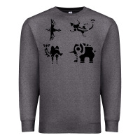 Charcoal Heather divine beasts symbols Premium Sweatshirt - linhVisuals