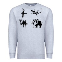 Heather Grey divine beasts symbols Premium Sweatshirt - linhVisuals